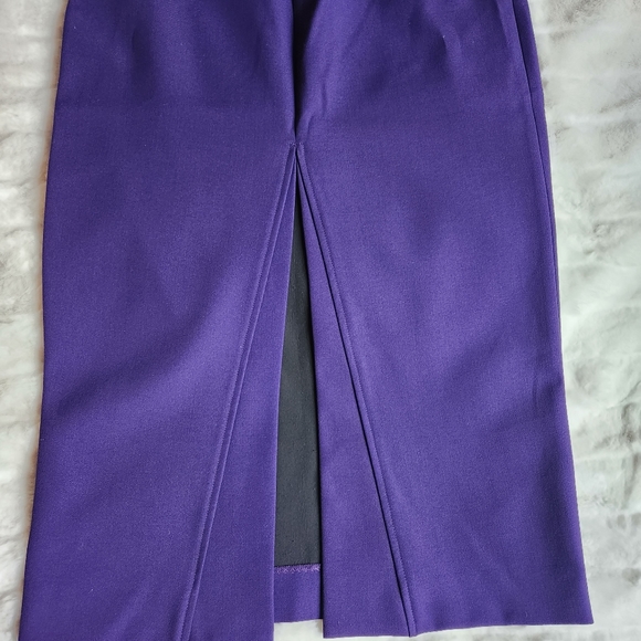 Zara midi skirt back slit purple sz L NWT - Picture 4 of 13